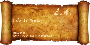 Léh Andor névjegykártya
